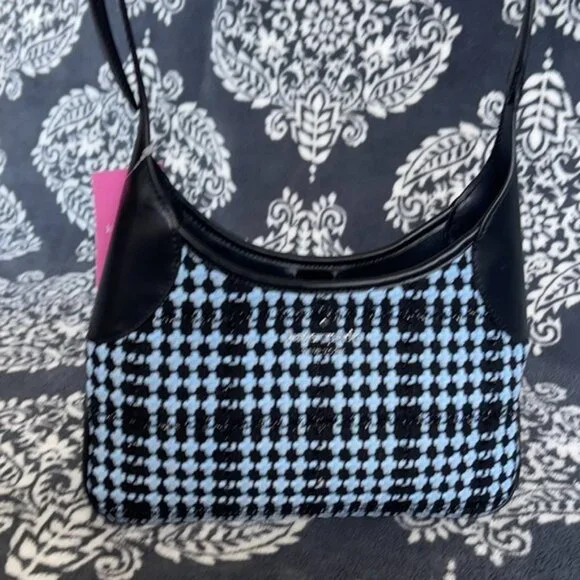 Kate Spade Crossbody Tweed Fabric Blue Multi - Picture 2 of 16